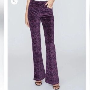 PAIGE x Morris & Co Purple Velvet Flare Pants